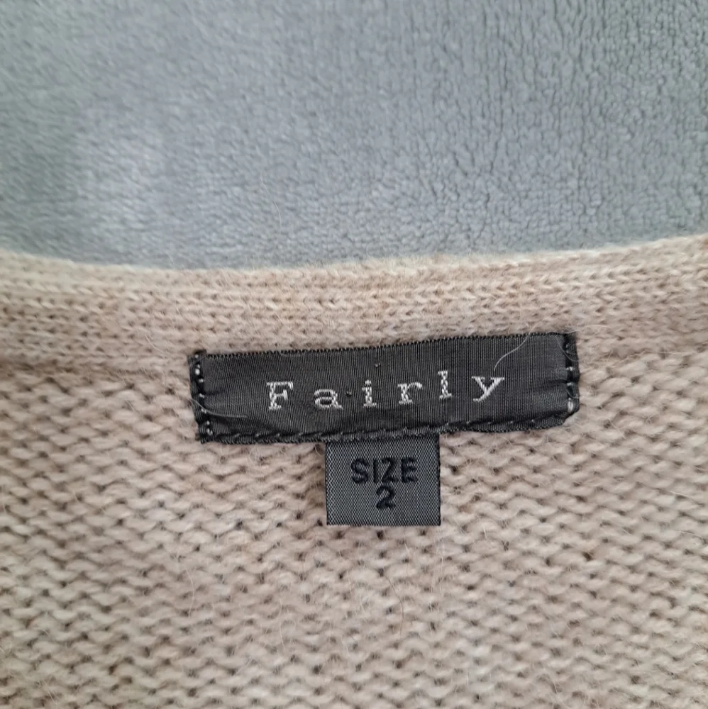 Fairly Women's Merino Wool Alpaca Blend Sweater Long Slv Cream Size 2
